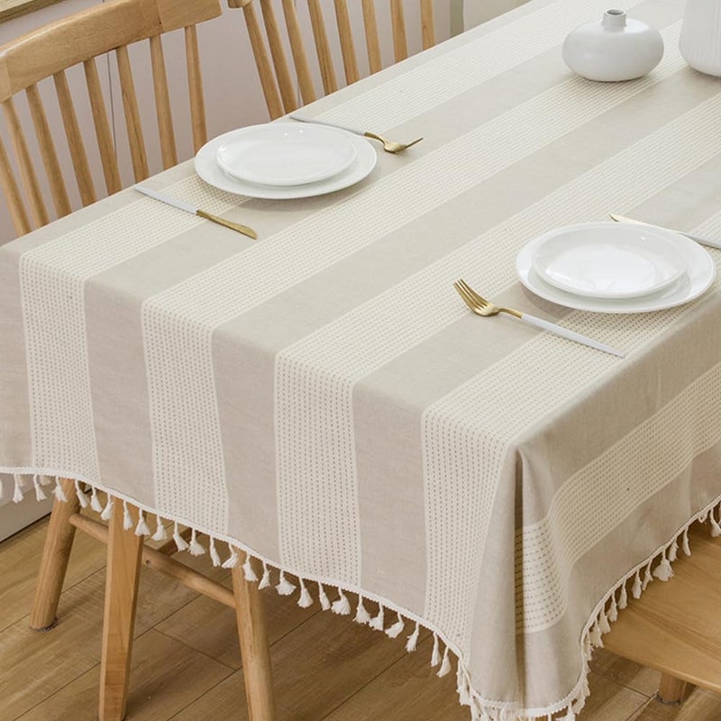 TruDelve Card Table Tablecloth 55x55 Square Outdoor Table Cover Gray Cotton Cloth Tablecloths Rustic Farmhouse Card Table Cover (55"x55", Gray) - Image 1
